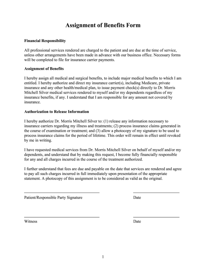 Assignment Of Benefits Form - Fill Online, Printable, Fillable