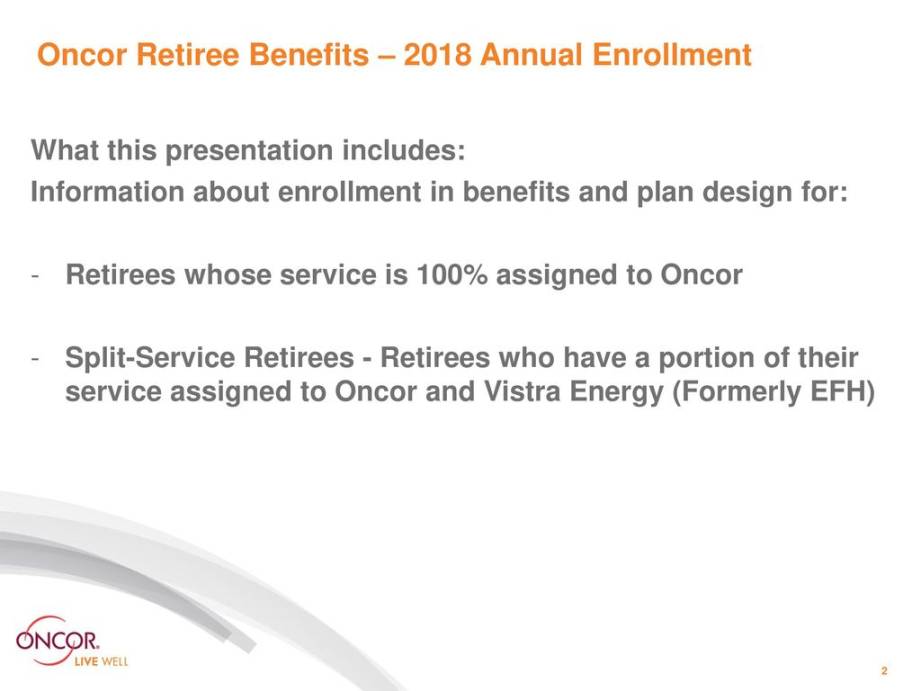 Oncor Retiree Benefits - ppt download