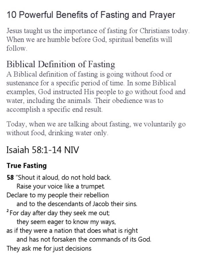 Powerful Benefits of Fasting and Prayer  PDF  Fasting  Paul