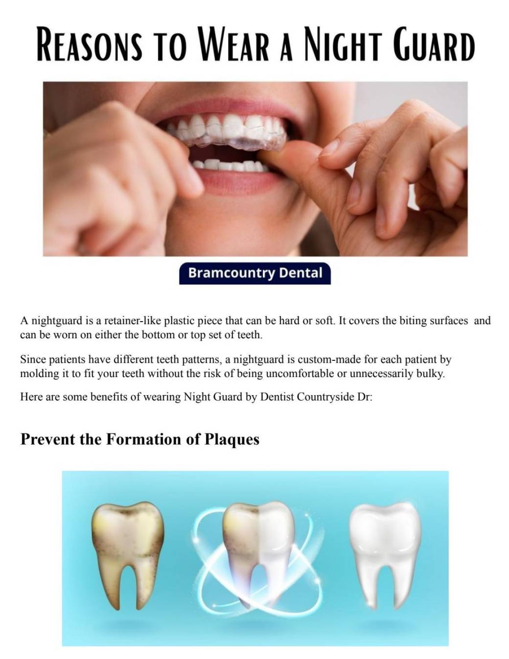 Reasons to Wear a Night Guard  Dentist in Brampton by Bramcountry