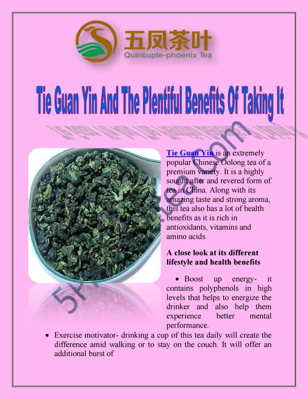 Tie guan yin and the plentiful benefits of taking it by chandan